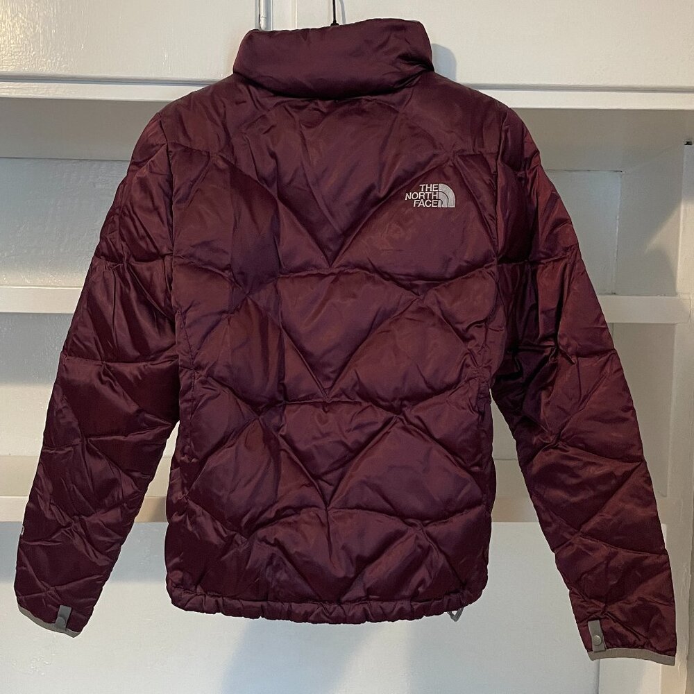 The North Face Burgundy 550 ALIS Full-Zip Goose Down Insulated Nylon Puffer Jack - Picture 6 of 13